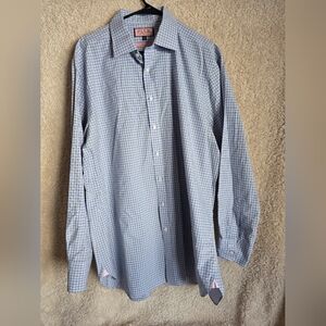 Thomas Pink Blue and White Checkered Dress Shirt
